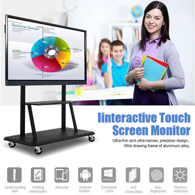 Bordo interattivo del touch screen mobile, bordo anabbagliante di Digital per l'insegnamento a 75 pollici
