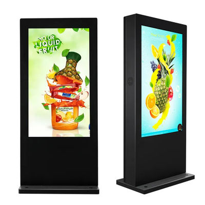 Customized Outdoor LCD Digital Signage , Ultra Thin Outdoor TV Kiosk For Supermarket