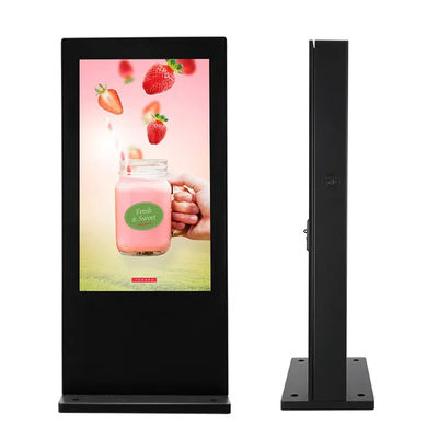 Customized Outdoor LCD Digital Signage , Ultra Thin Outdoor TV Kiosk For Supermarket