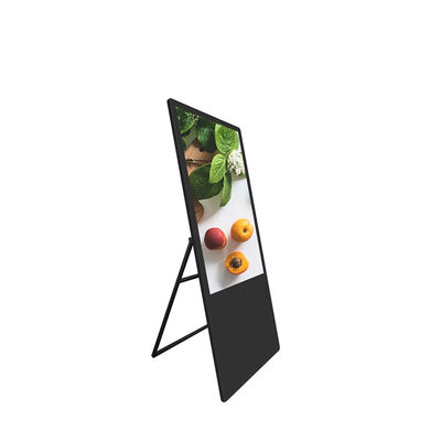 32 Inch Floor Standing Digital Signage Display , 4k Portable Digital Poster
