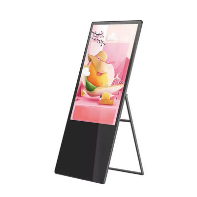 32 Inch Floor Standing Digital Signage Display , 4k Portable Digital Poster
