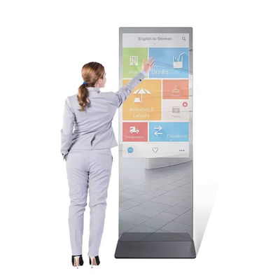 2K HD Display Smart Fitness Mirror Floor Stand 500 Nits Brightness
