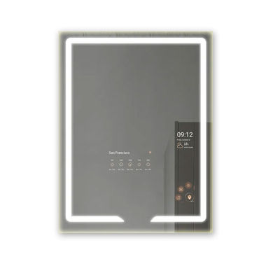 Wifi Magic Smart LCD Bathroom Mirror Rectangle Shape Wall Mounted