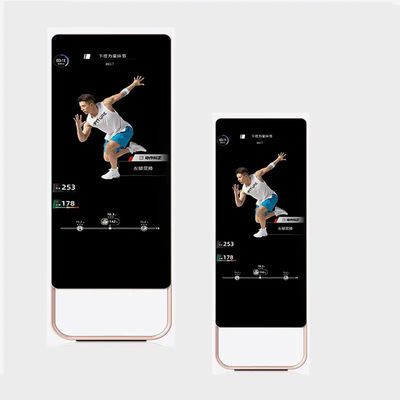 LCD Screen Interactive Home Gym Mirror Floor Standing For Exercise Sport ODM