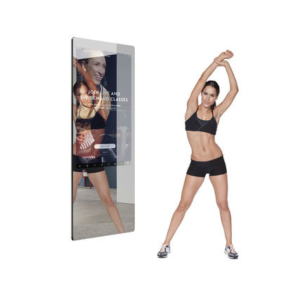 Custom Logo Fitness Exercise Interactive Mirror With Wifi Android Touch Screen