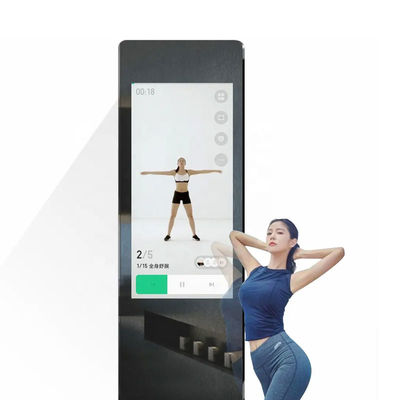 Floor Standing Smart Fitness Mirror , Interactive Workout Mirror For Android OS