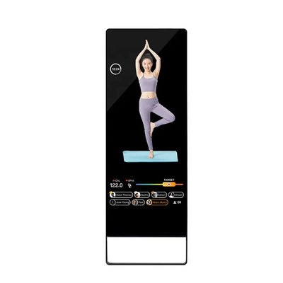 Multi Touch Digital Fitness Mirror , Floor Standing Interactive Workout Mirror
