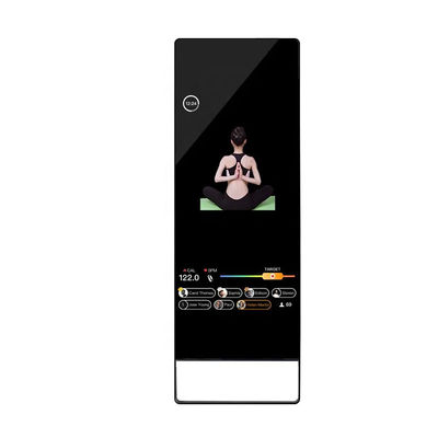 Multi Touch Digital Fitness Mirror , Floor Standing Interactive Workout Mirror