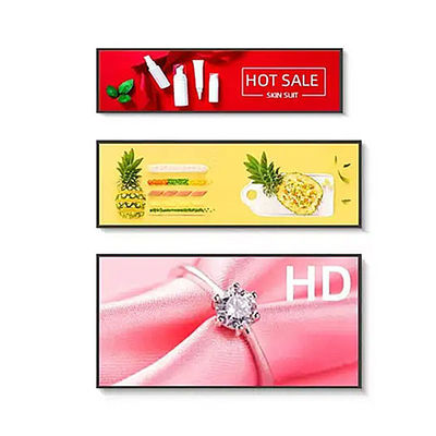 Ultra Wide Stretched Bar LCD Monitor For Supermarket Book Store Shelf Edge