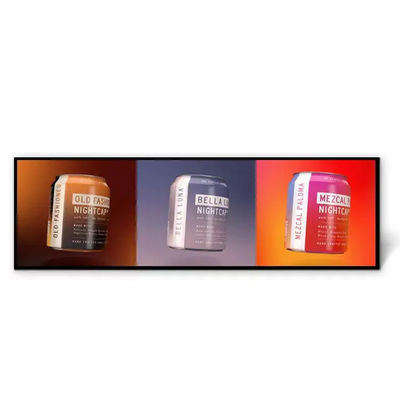 Stretched Bar LCD Display 500cd/M2 Brightness For Advertising