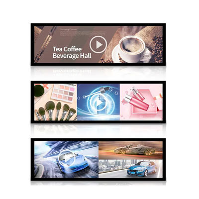 Ultra Wide Bar LCD Display Screen 49.5 Inch For Subway Banks