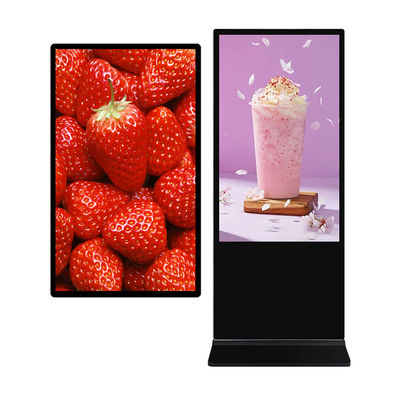 Android/Windows Floor Standing Digital Signage 16.7M Display Colors With Audio Outputs