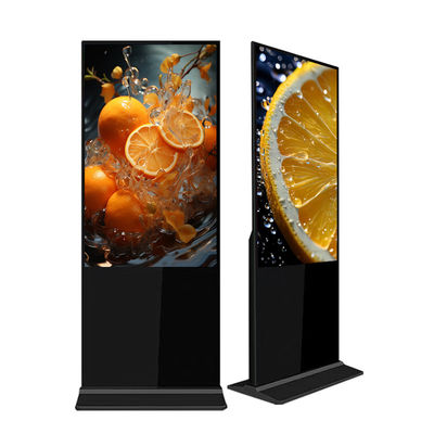 Android/Windows Floor Standing Digital Signage 16.7M Display Colors With Audio Outputs
