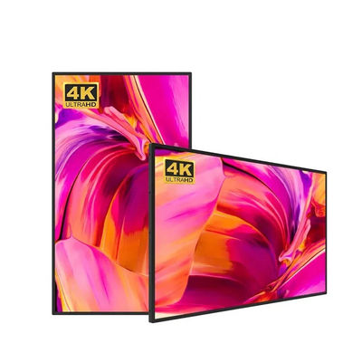 86&quot; Wall Mounted Advertising Screen Sheet Metal Housing And Tempered Glass