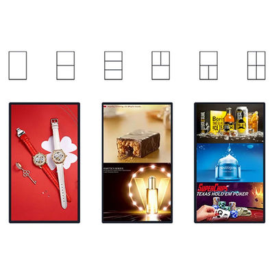 Hot sale 32/43/55/65 75 inch LCD Digital Signage commercial digital signage wall mounted siplit screen