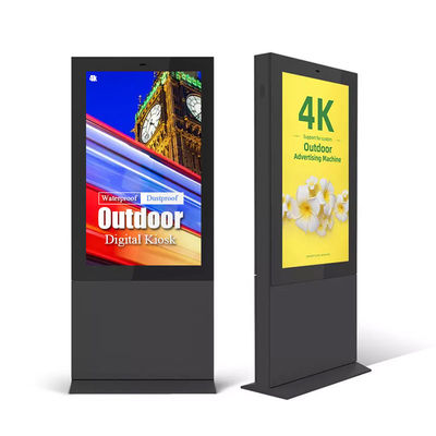 65 inch dual screen ip 65 outdoor floor standing 4+32GB metal case blck for Commercial Display