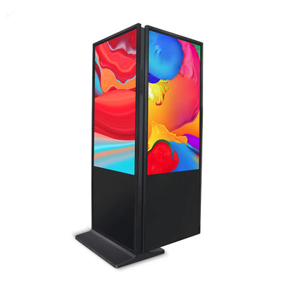 65 inch dual screen ip 65 outdoor floor standing 4+32GB metal case blck for Commercial Display