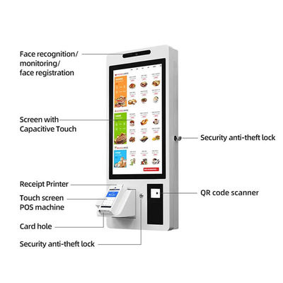 Android self service terminals High Durability and Performance for 21.5 Inch Display Size touch screen  4+32gb metal case for shops  hotel
