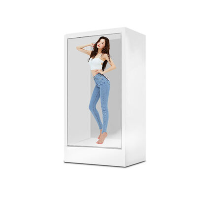 75 Inch White Interactive 3D Holographic Touch Screen LCD Showcase Box