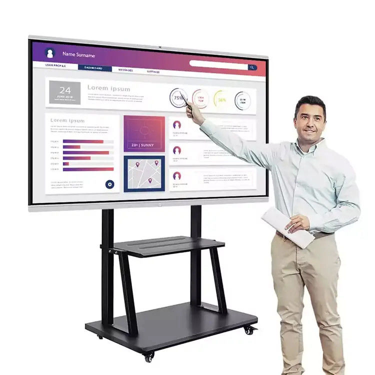 Bordo interattivo del touch screen mobile, bordo anabbagliante di Digital per l'insegnamento a 75 pollici