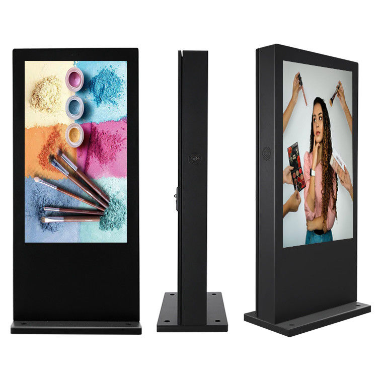 65 inch dual screen ip 65 outdoor floor standing 4+32GB metal case blck for Commercial Display
